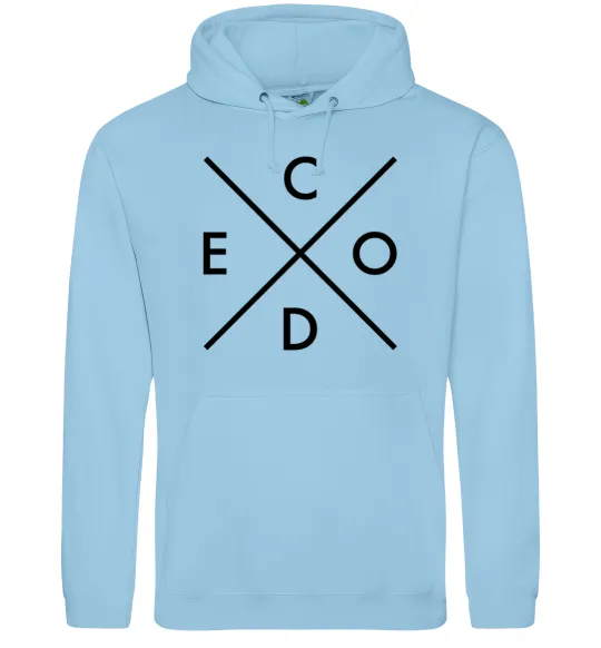 Чоловіча толстовка (худі) C o d e Блакитний фото
