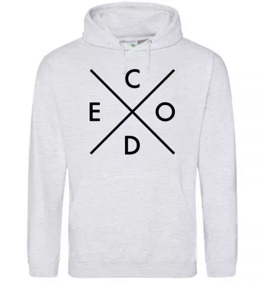 Женская толстовка (худи) C o d e Серый меланж фото