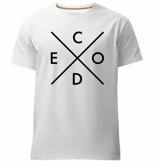 Мужская премиум футболка C o d e Белый фото