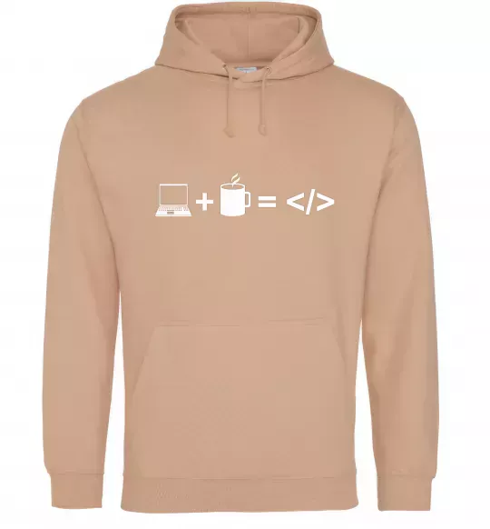Мужская толстовка (худи) Code Песочный фото