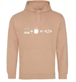 Мужская толстовка (худи) Code Песочный фото