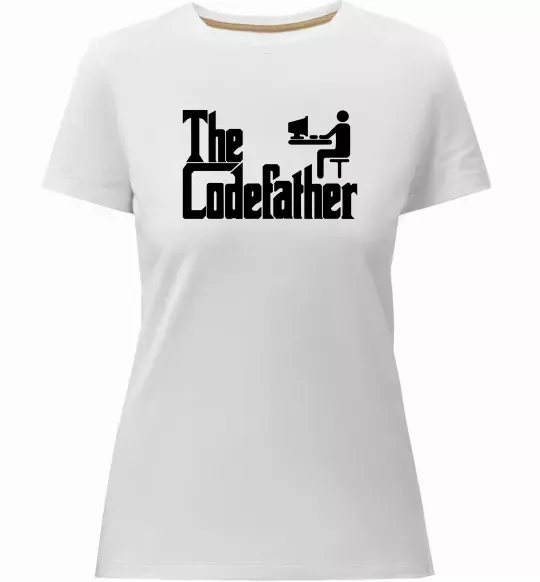 Женская премиум футболка The Сodefather Белый фото