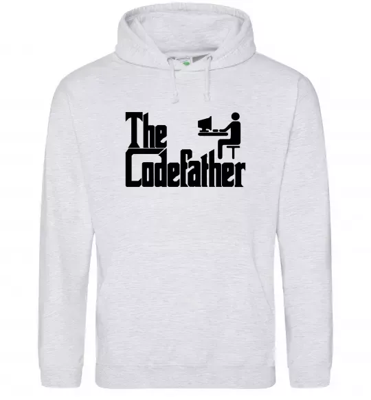 Мужская толстовка (худи) The Сodefather Серый меланж фото