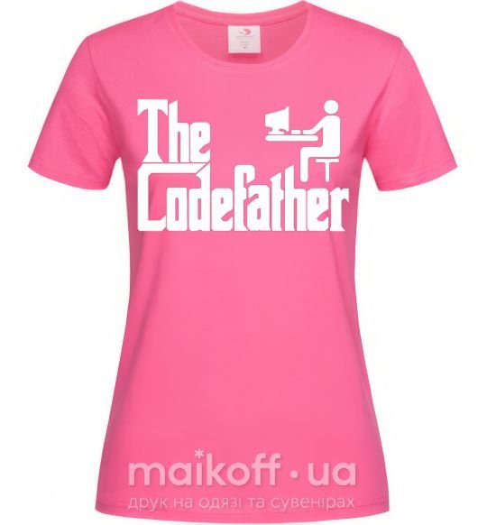 Жіноча футболка The Сodefather Яскраво-рожевий фото