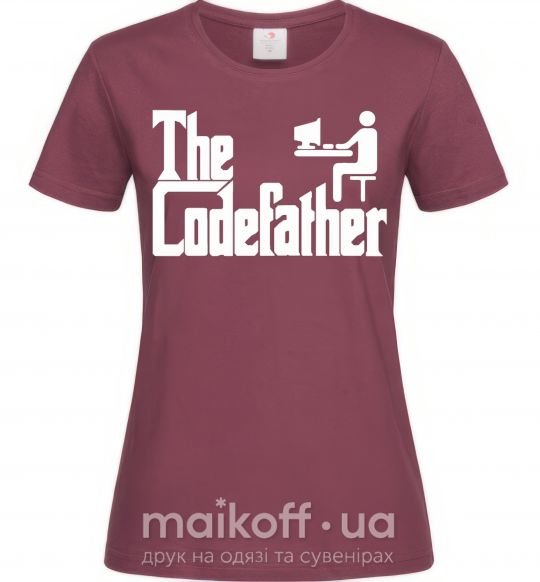 Жіноча футболка The Сodefather Бордовий фото