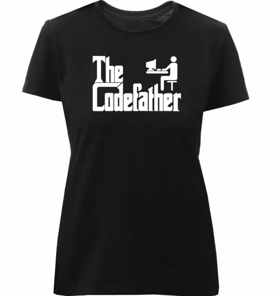 Женская премиум футболка The Сodefather Черный фото