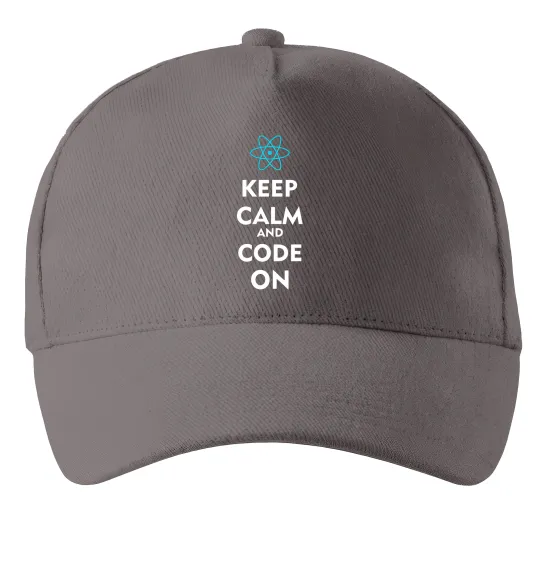 Кепка Keep calm and code on Серый фото