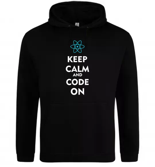 Чоловіча толстовка (худі) Keep calm and code on Чорний фото