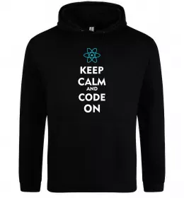 Мужская толстовка (худи) Keep calm and code on Черный фото