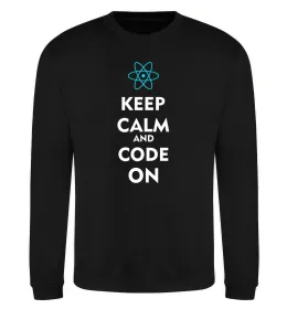 Світшот Keep calm and code on Чорний фото