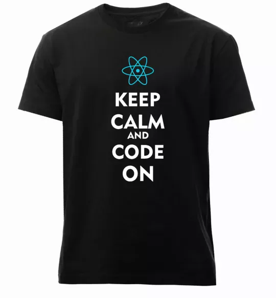 Мужская премиум футболка Keep calm and code on Черный фото