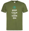 Чоловіча футболка Keep calm and code on Оливковий Чоловіча футболка Keep calm and code on Оливковий фото