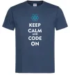 Чоловіча футболка Keep calm and code on Темно-синій Чоловіча футболка Keep calm and code on Темно-синій фото