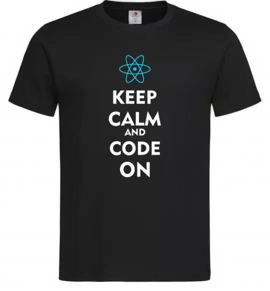 Чоловіча футболка Keep calm and code on Чорний фото