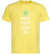 Чоловіча футболка Keep calm and code on Лимонний Чоловіча футболка Keep calm and code on Лимонний фото