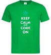 Чоловіча футболка Keep calm and code on Зелений Чоловіча футболка Keep calm and code on Зелений фото