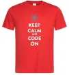 Чоловіча футболка Keep calm and code on Червоний Чоловіча футболка Keep calm and code on Червоний фото