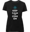Жіноча преміум футболка Keep calm and code on Чорний фото