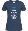 Жіноча футболка Keep calm and code on Темно-синій фото