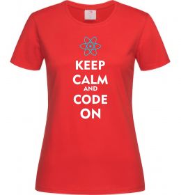 Жіноча футболка Keep calm and code on