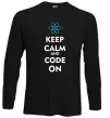 Лонгслів Keep calm and code on Чорний фото