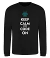 Світшот Keep calm and code on Чорний фото