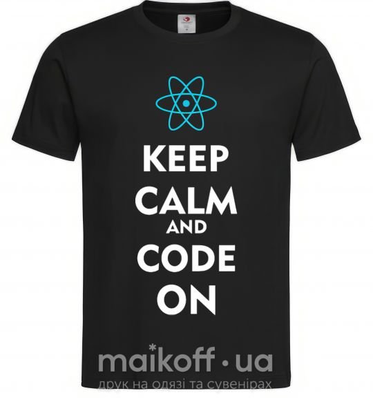 Мужская футболка Keep calm and code on Черный фото