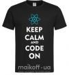 Чоловіча футболка Keep calm and code on Чорний фото