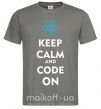 Чоловіча футболка Keep calm and code on Графіт фото