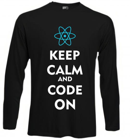 Лонгслів Keep calm and code on Чорний фото