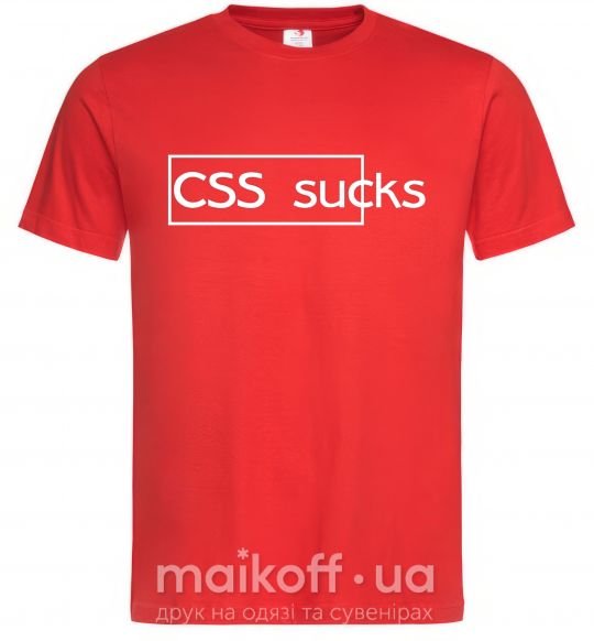 Чоловіча футболка CSS sucks Червоний фото