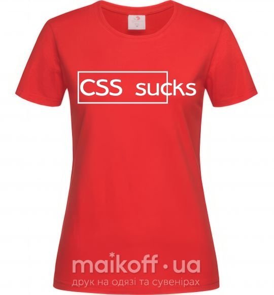 Жіноча футболка CSS sucks Червоний фото