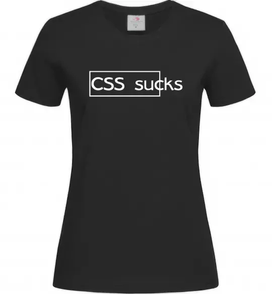 Женская футболка CSS sucks Черный фото