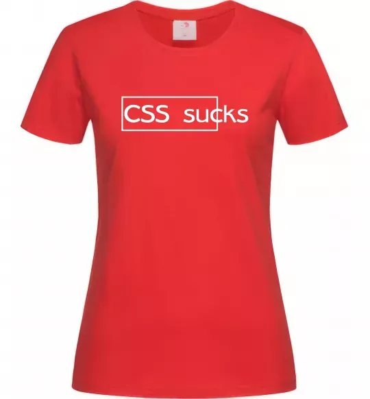 Женская футболка CSS sucks Красный фото