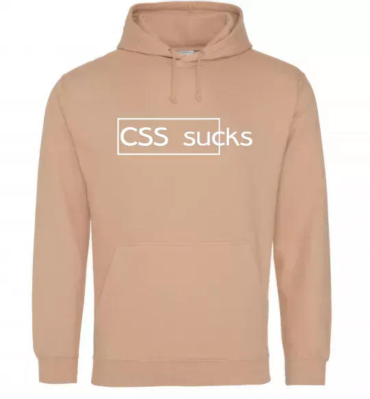 Мужская толстовка (худи) CSS sucks Песочный фото