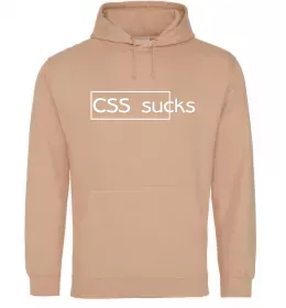 Мужская толстовка (худи) CSS sucks Песочный фото