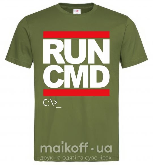 Мужская футболка Run CMD Оливковый фото