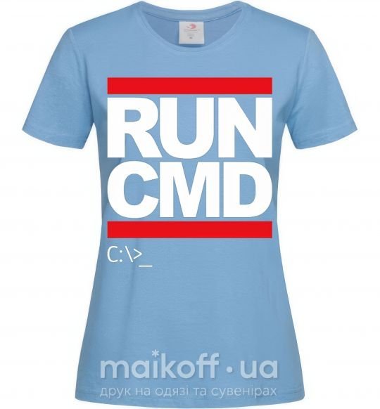 Жіноча футболка Run CMD Блакитний фото