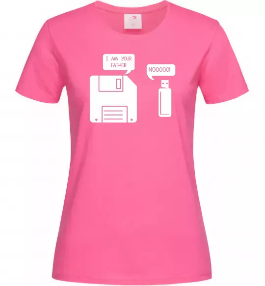 Женская футболка I am your father nooo Ярко-розовый фото