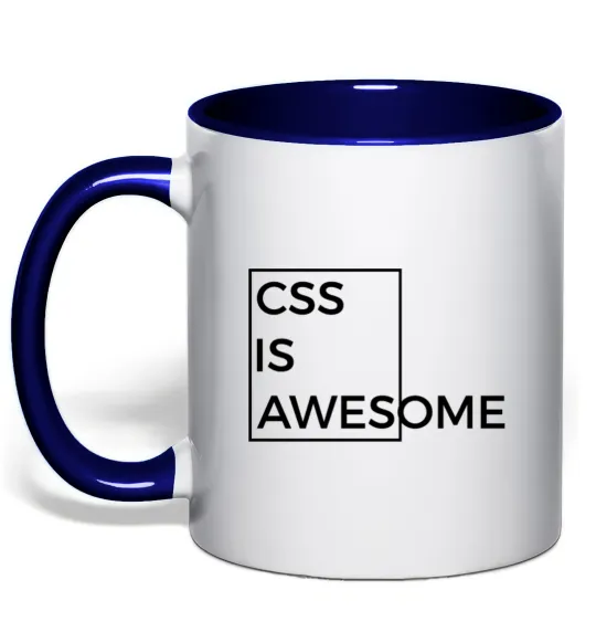 Чашка з кольоровою ручкою Css is awesome Глибокий темно-синій фото