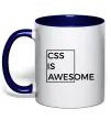 Чашка з кольоровою ручкою Css is awesome Глибокий темно-синій фото