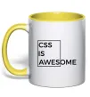 Чашка с цветной ручкой Css is awesome Лимонный Чашка с цветной ручкой Css is awesome Лимонный фото