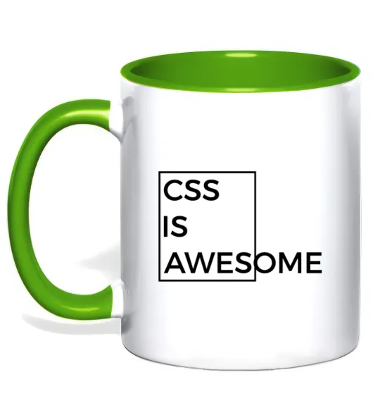 Чашка с цветной ручкой Css is awesome Лаймовый фото