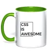 Чашка с цветной ручкой Css is awesome Лаймовый Чашка с цветной ручкой Css is awesome Лаймовый фото