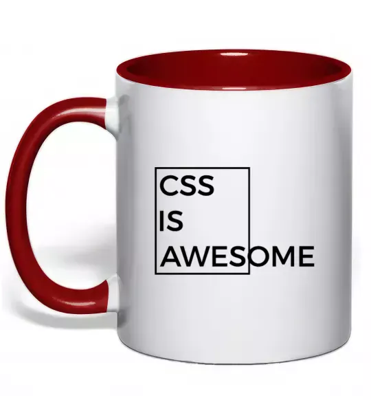 Чашка з кольоровою ручкою Css is awesome Червоний фото
