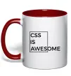 Чашка з кольоровою ручкою Css is awesome Червоний фото