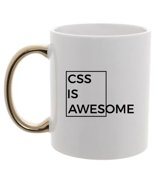 Чашка з кольоровою ручкою Css is awesome Золото фото