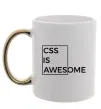 Чашка з кольоровою ручкою Css is awesome Золото фото