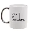 Чашка з кольоровою ручкою Css is awesome Срібло фото