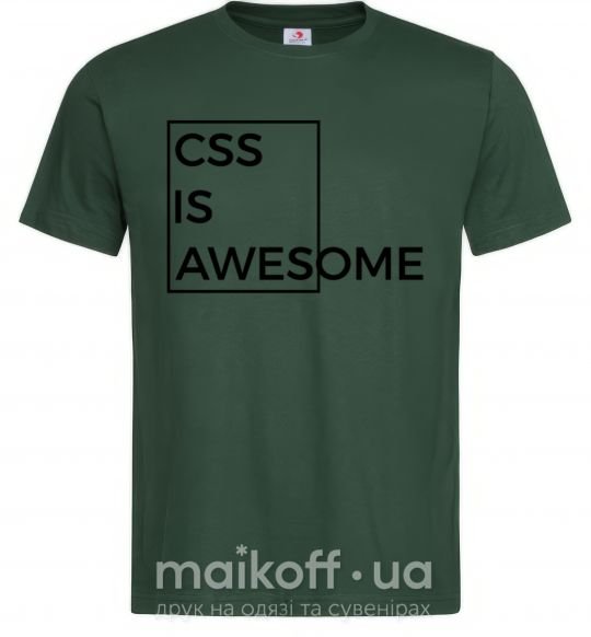 Мужская футболка Css is awesome Темно-зеленый фото